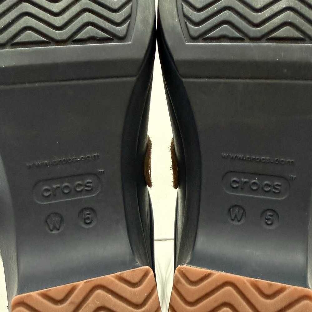 Crocs Sarah Clog Heeled Mule Shoe Women US 5 M EU 35.5 Blue Comfort Platform - Picture 7 of 8